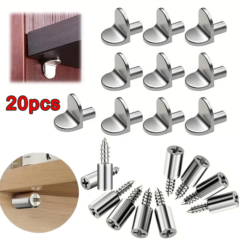 Furniture Hardware Types - ขาตั้งชั้นวางของโลหะ, หมุดยึดชั้นวางแบบ T-Type 2 แบบ และขาตั้งชั้นวางแบบสกรูเกลียวปล่อย,