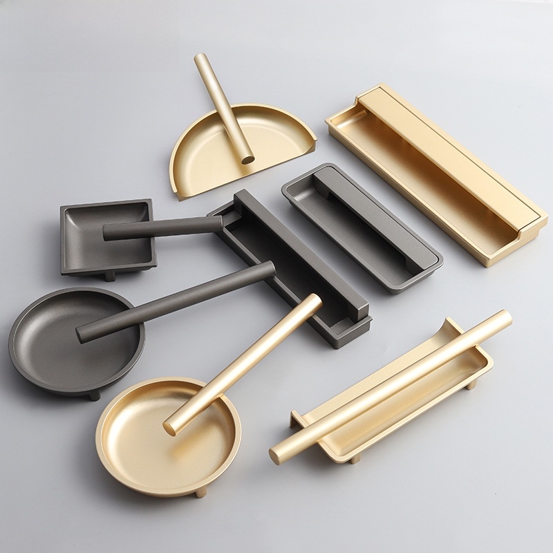 Furniture Hardware Types - มือจับแบบซ่อนในตัว ทำจากโลหะผสมสังกะสี คุณภาพสูง ใช้แบตเตอรี่ สำหรับประตูตู้เสื้อผ้า ลิ้นชัก