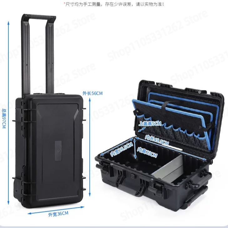 Furniture Hardware Repair - กล่องเครื่องมือแบบมีล้อพร้อมด้ามจับแบบยืดหดได้, กล่องเก็บอุปกรณ์อุตสาหกรรมสำหรับซ่อมแซมเฟอร์นิเจอร์และบำรุงรักษาเครื่องปรับอากาศ