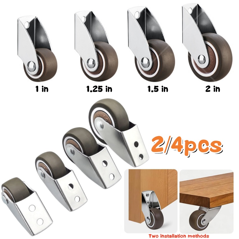 Furniture Hardware Types - 2/4 ชิ้น ล้อรองรับด้านล่างประตูแบบ J-Type รุ่นใหม่ ลูกล้อกันประตูตก