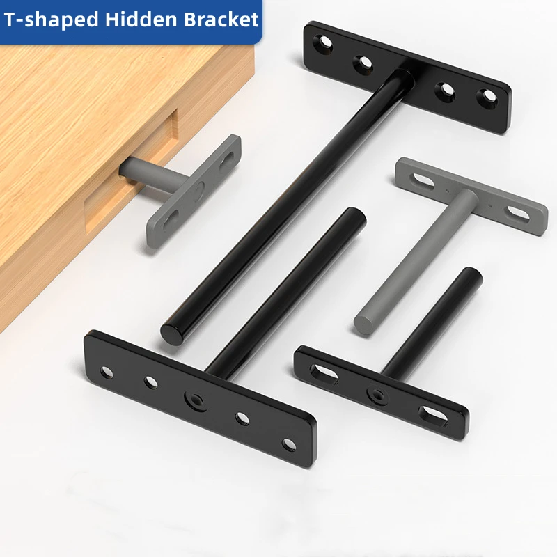 Furniture Hardware Types - ขายึดติดผนังแบบซ่อน 1 ชิ้น สำหรับชั้นวางของ ชั้นเก็บของ ขายึดโลหะ