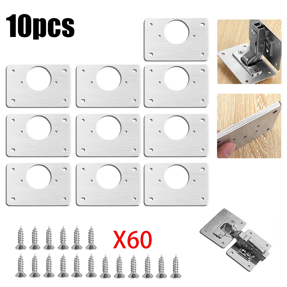 Furniture Hardware Repair - 1/2/4/10Pcs บานพับซ่อมแผ่นตู้เฟอร์นิเจอร์ลิ้นชักตาราง Scharnier สแตนเลสในครัวเรือนฮาร์ดแวร์บานพับแผ่นยึด