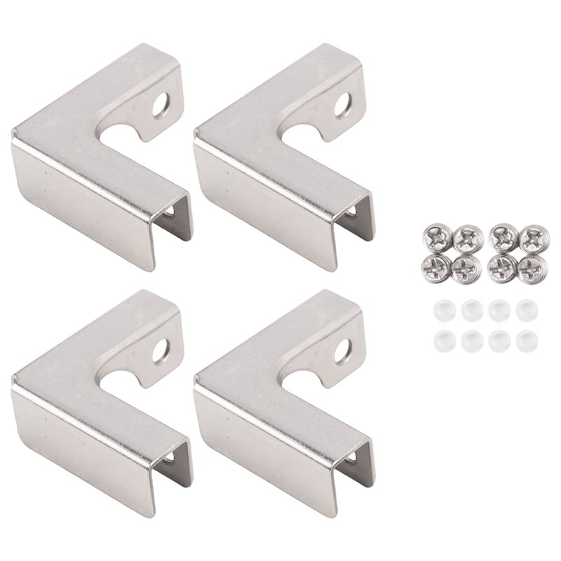 ABUI-4 ชิ้น คลิปยึดกระจกแบบ L  - Furniture Hardware Types บทวิจารณ์และราคา