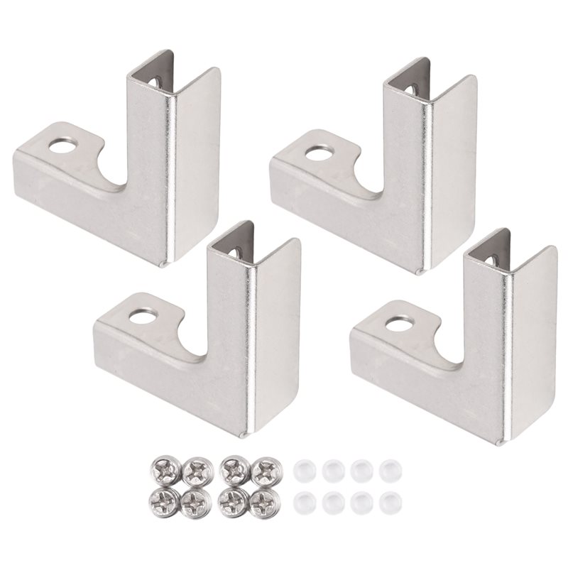 ABUI-4 ชิ้น คลิปยึดกระจกแบบ L  - Furniture Hardware Types บทวิจารณ์และราคา